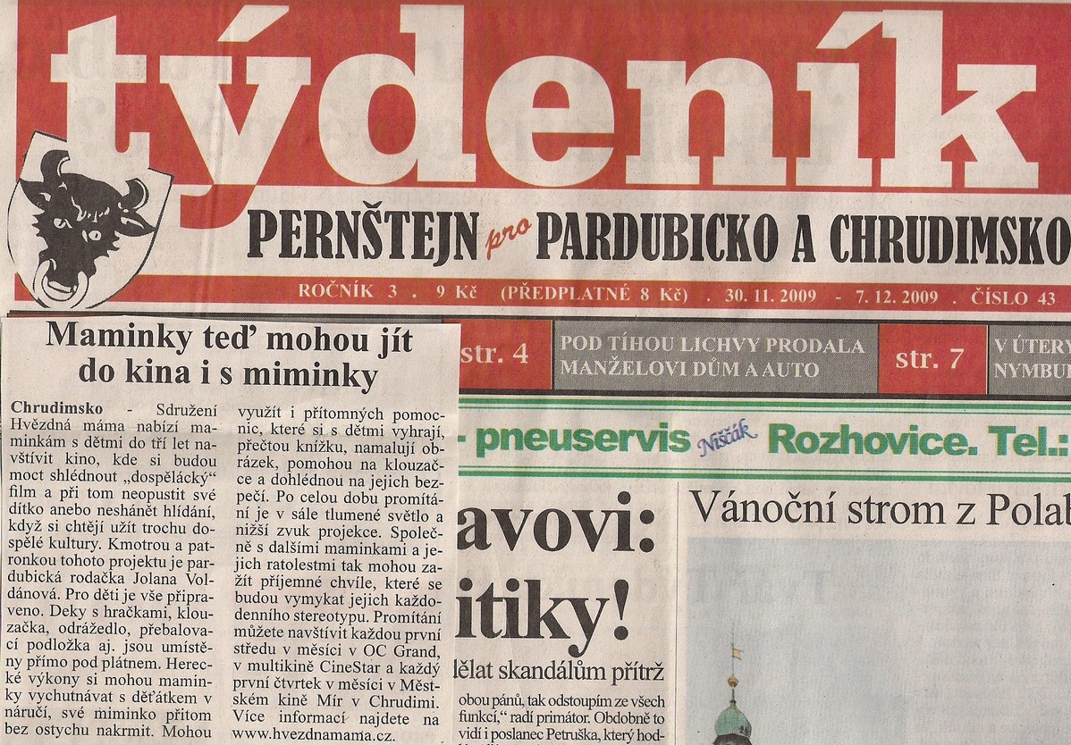 Člának v týdeníku Pernštejn